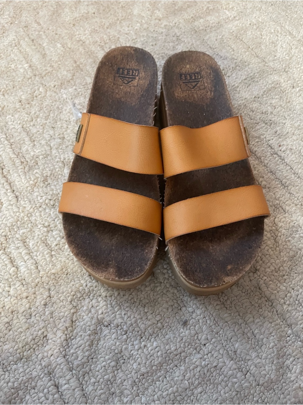 Reef Men’s Double-Strap Slide Sandals - Cognac/Tan